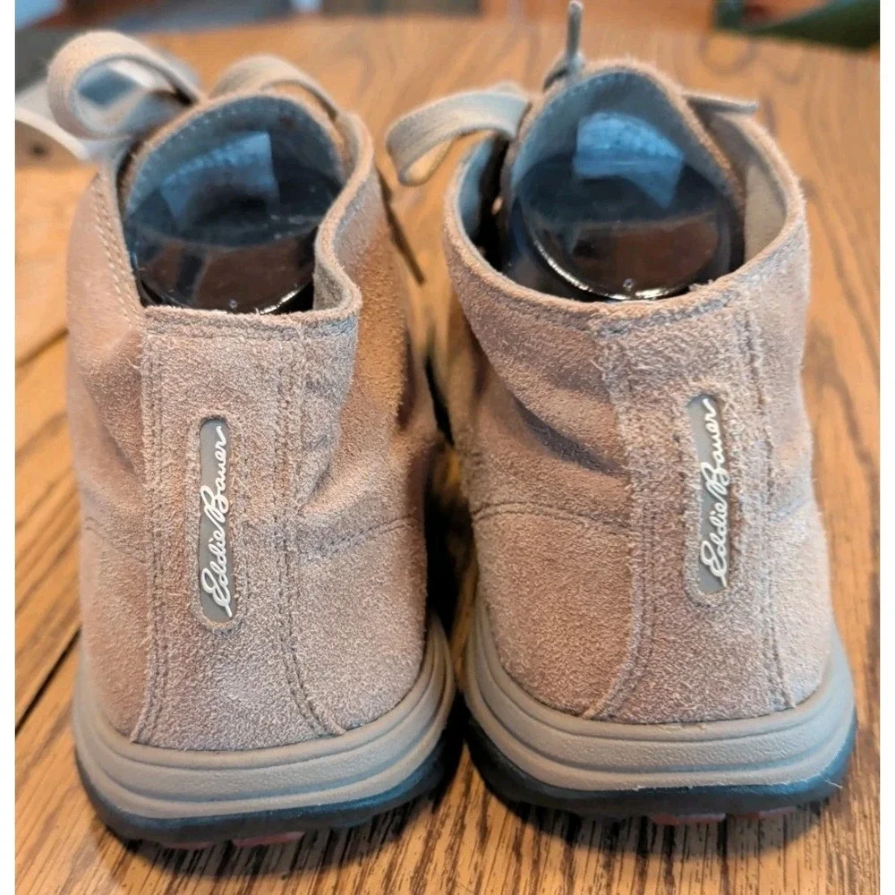 Eddie Bauer Suede Chukka Boots Men Size 11 Beige Leather Lace Up Ankle Casual